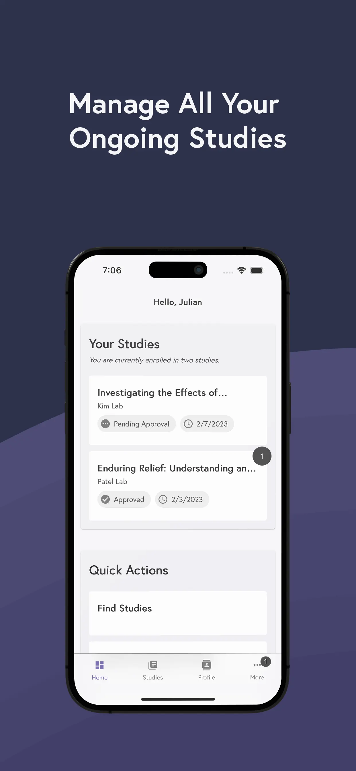 Delven app mockup