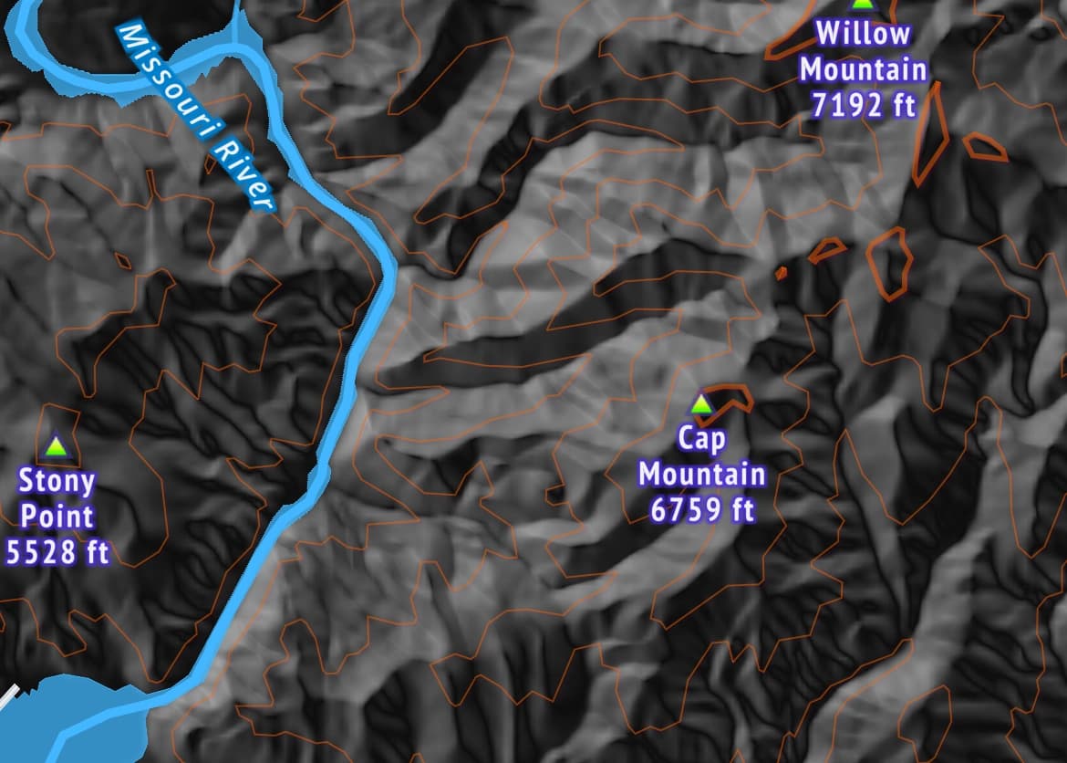 MaptureNav shaded refief layer