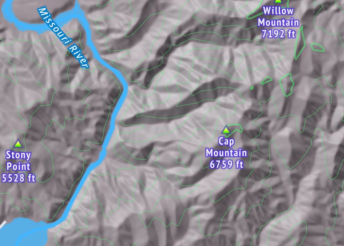 MaptureNav shaded relief layer