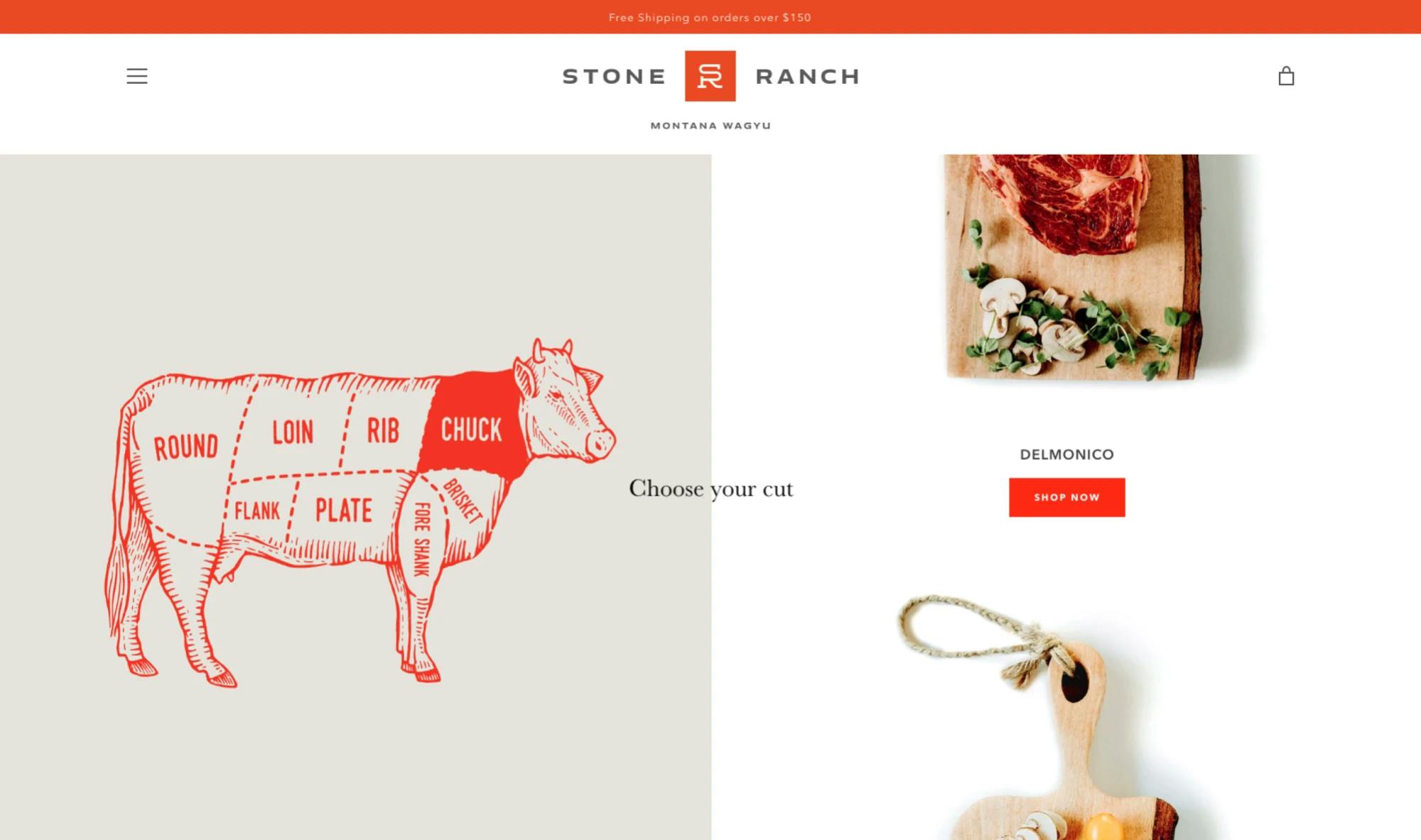stone ranch montana meats section on home page