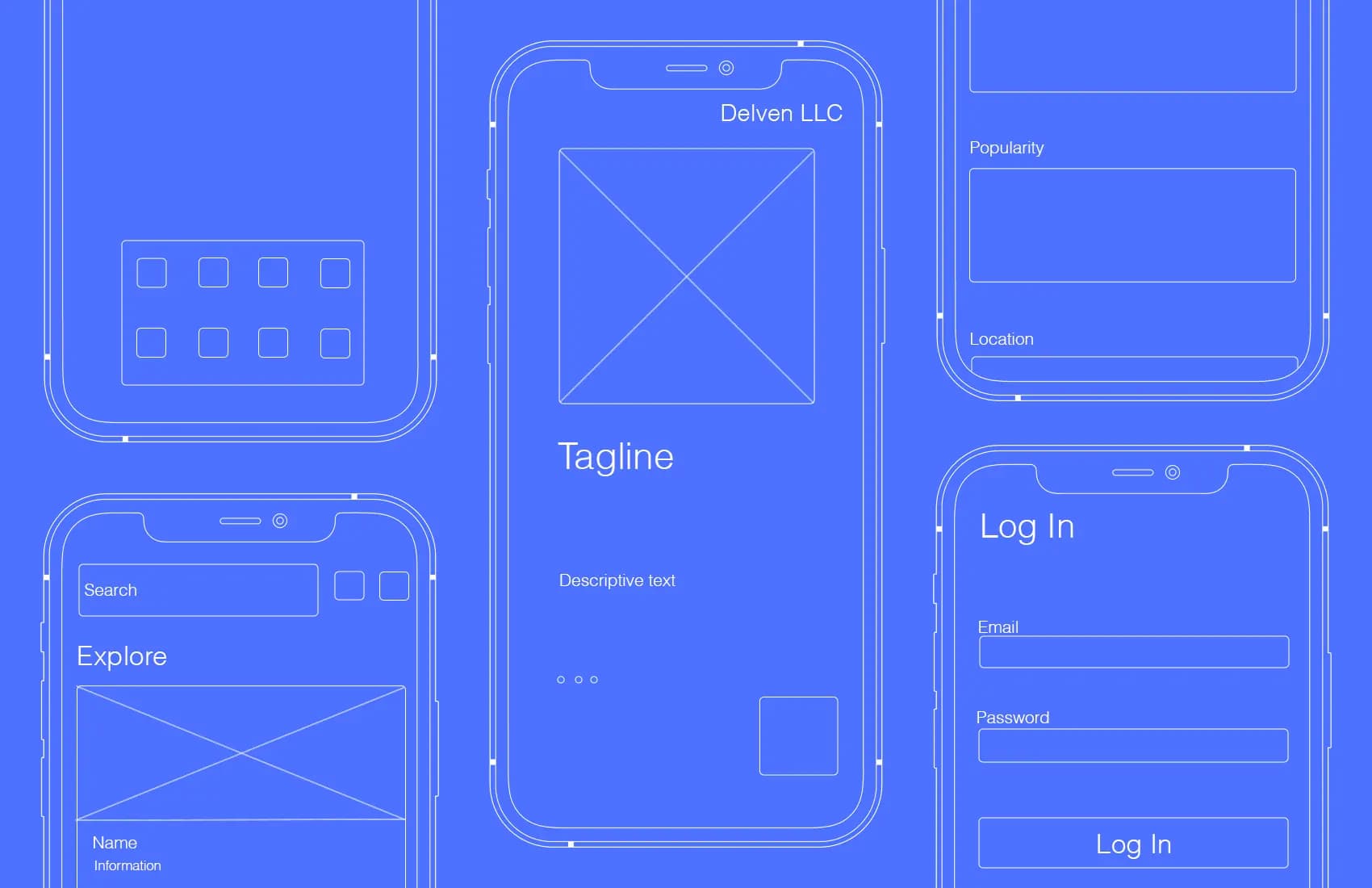 Mobile app wireframes